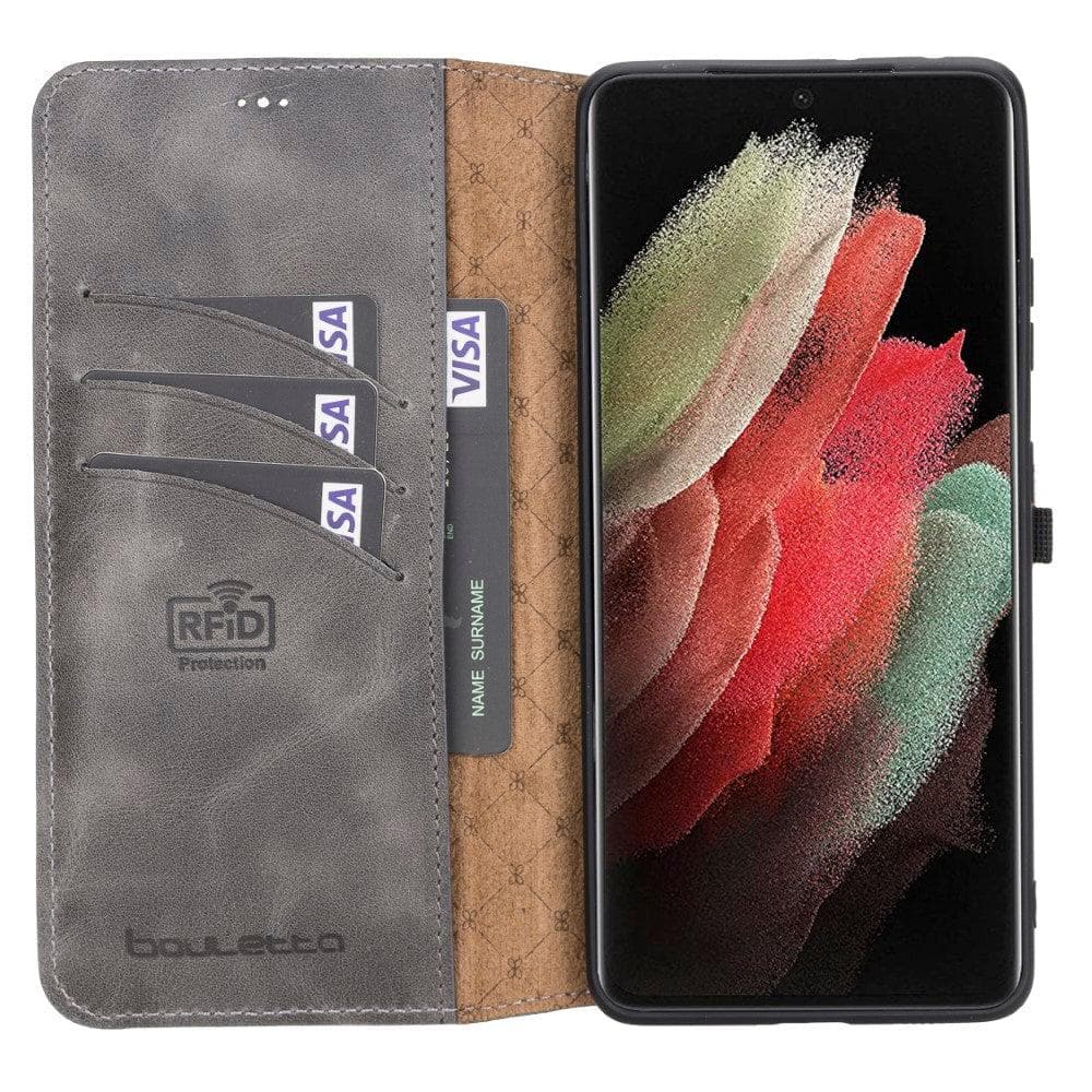 Wallet Case Samsung Galaxy S21 Series Non-Detachable Genuine Leather Wallet Case - WC