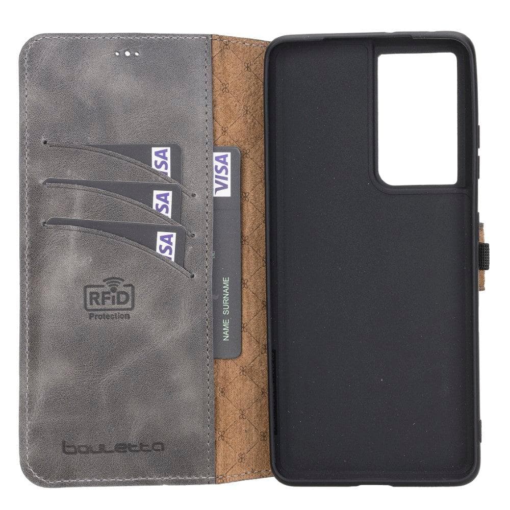 Wallet Case Samsung Galaxy S21 Series Non-Detachable Genuine Leather Wallet Case - WC