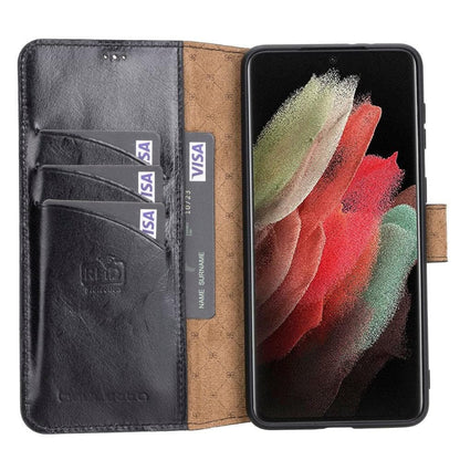 Wallet Case Samsung Galaxy S21 Series Non-Detachable Genuine Leather Wallet Case - WC