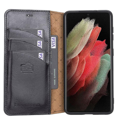 Wallet Case Samsung Galaxy S21 Series Non-Detachable Genuine Leather Wallet Case - WC