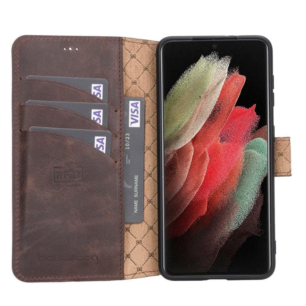 Wallet Case Samsung Galaxy S21 Series Non-Detachable Genuine Leather Wallet Case - WC