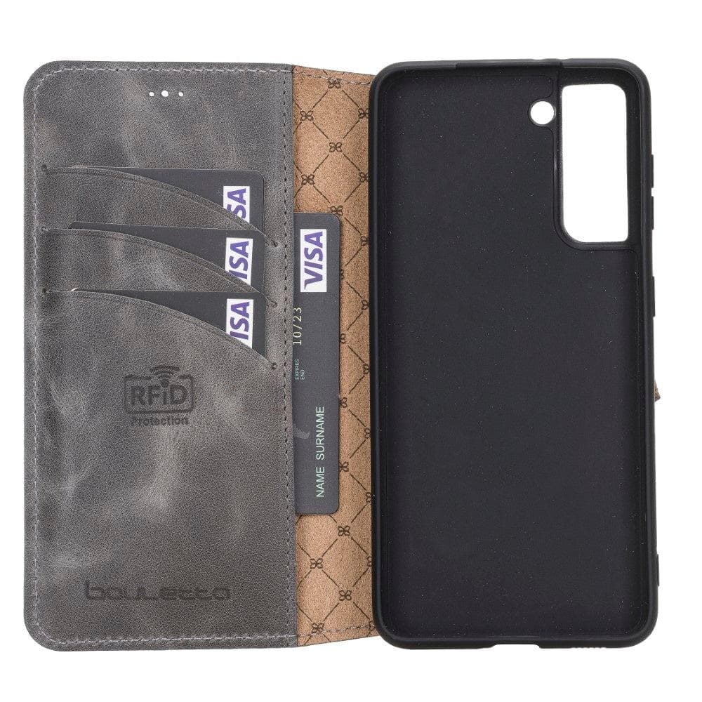 Wallet Case Samsung Galaxy S21 Series Non-Detachable Genuine Leather Wallet Case - WC