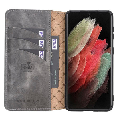 Wallet Case Samsung Galaxy S21 Series Non-Detachable Genuine Leather Wallet Case - WC