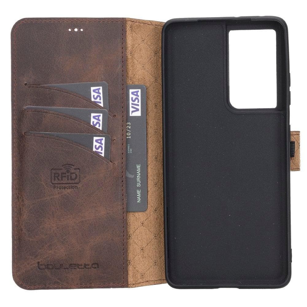 Wallet Case Samsung Galaxy S21 Series Non-Detachable Genuine Leather Wallet Case - WC