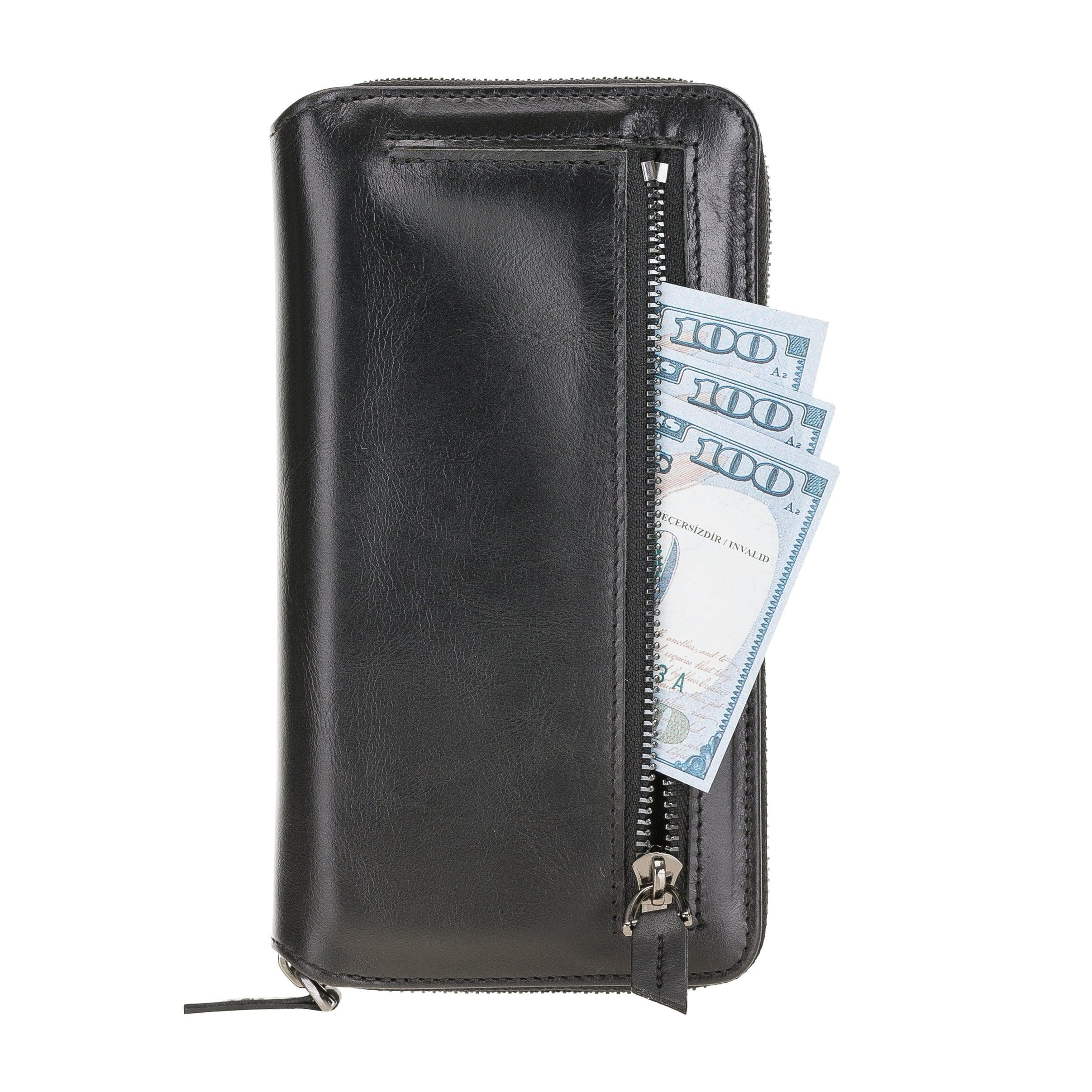 Pouch Magic Wallet iPhone 12 Series Detachable and Zipper Genuine Leather Wallet Case - PMW