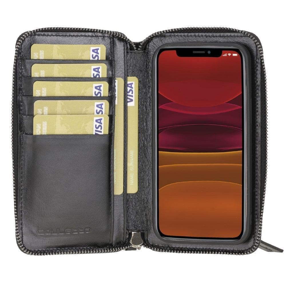 Pouch Magic Wallet iPhone 12 Series Detachable and Zipper Genuine Leather Wallet Case - PMW