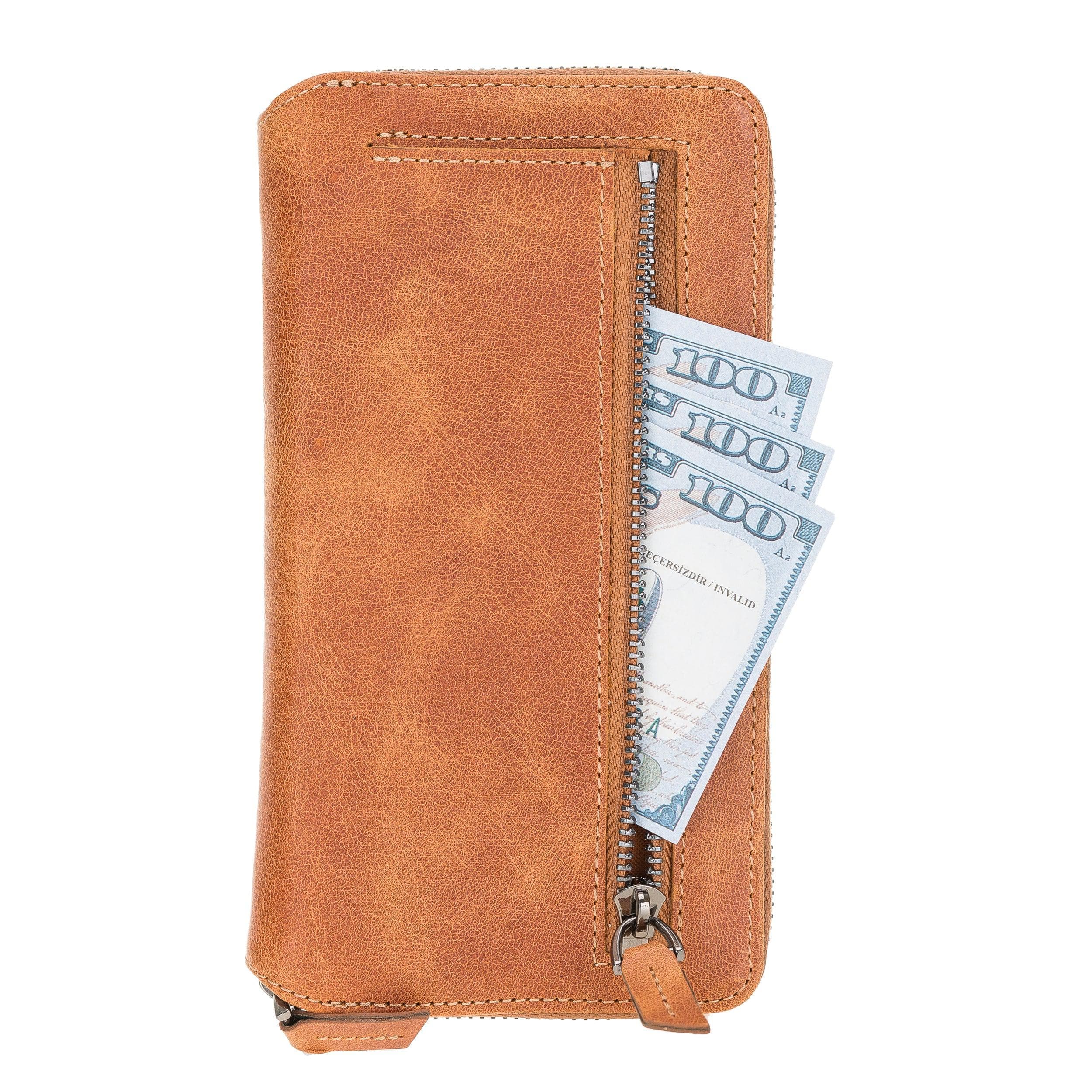 Pouch Magic Wallet iPhone 12 Series Detachable and Zipper Genuine Leather Wallet Case - PMW