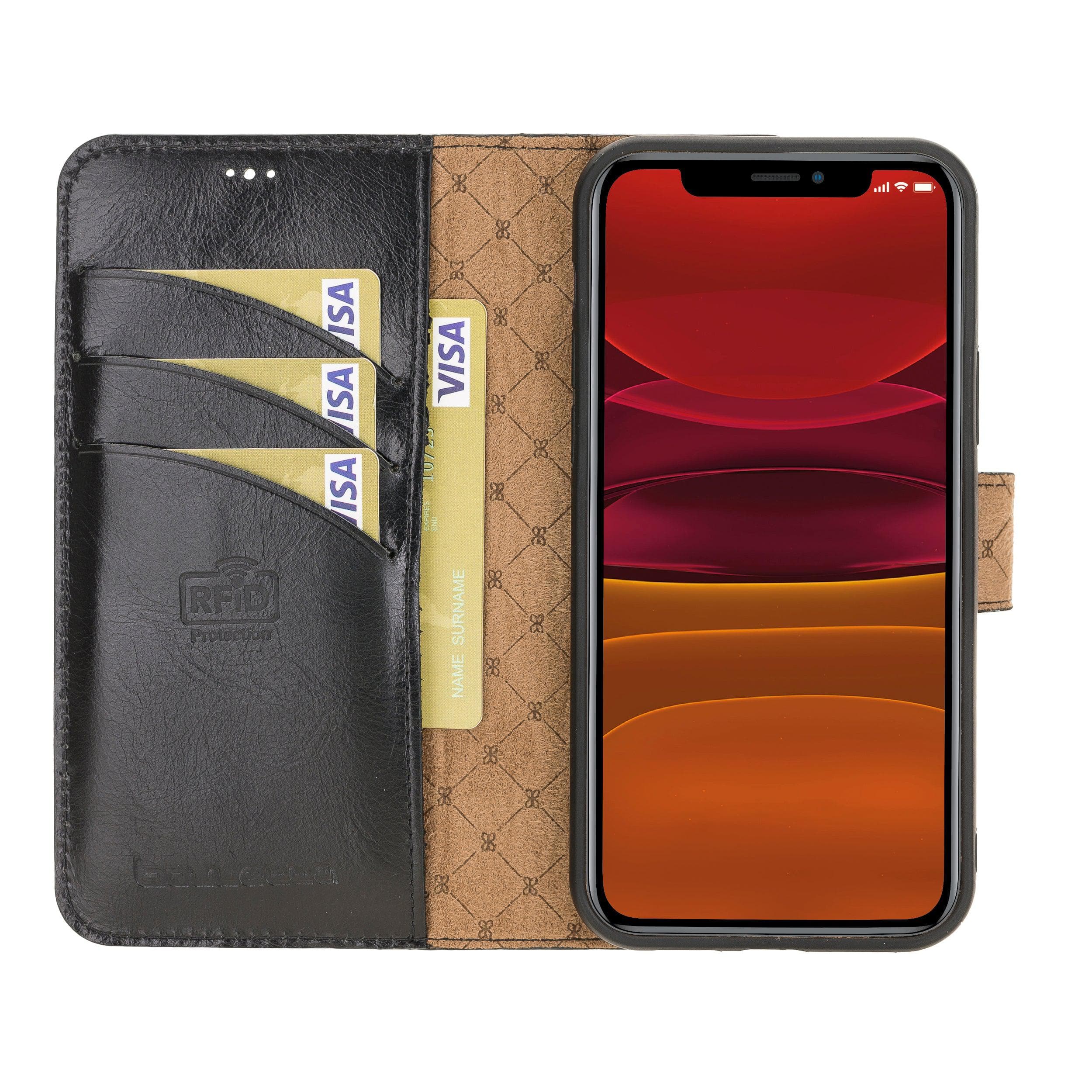 Wallet Case iPhone 12 Series Non-Detachable Genuine Leather Wallet Case - WC