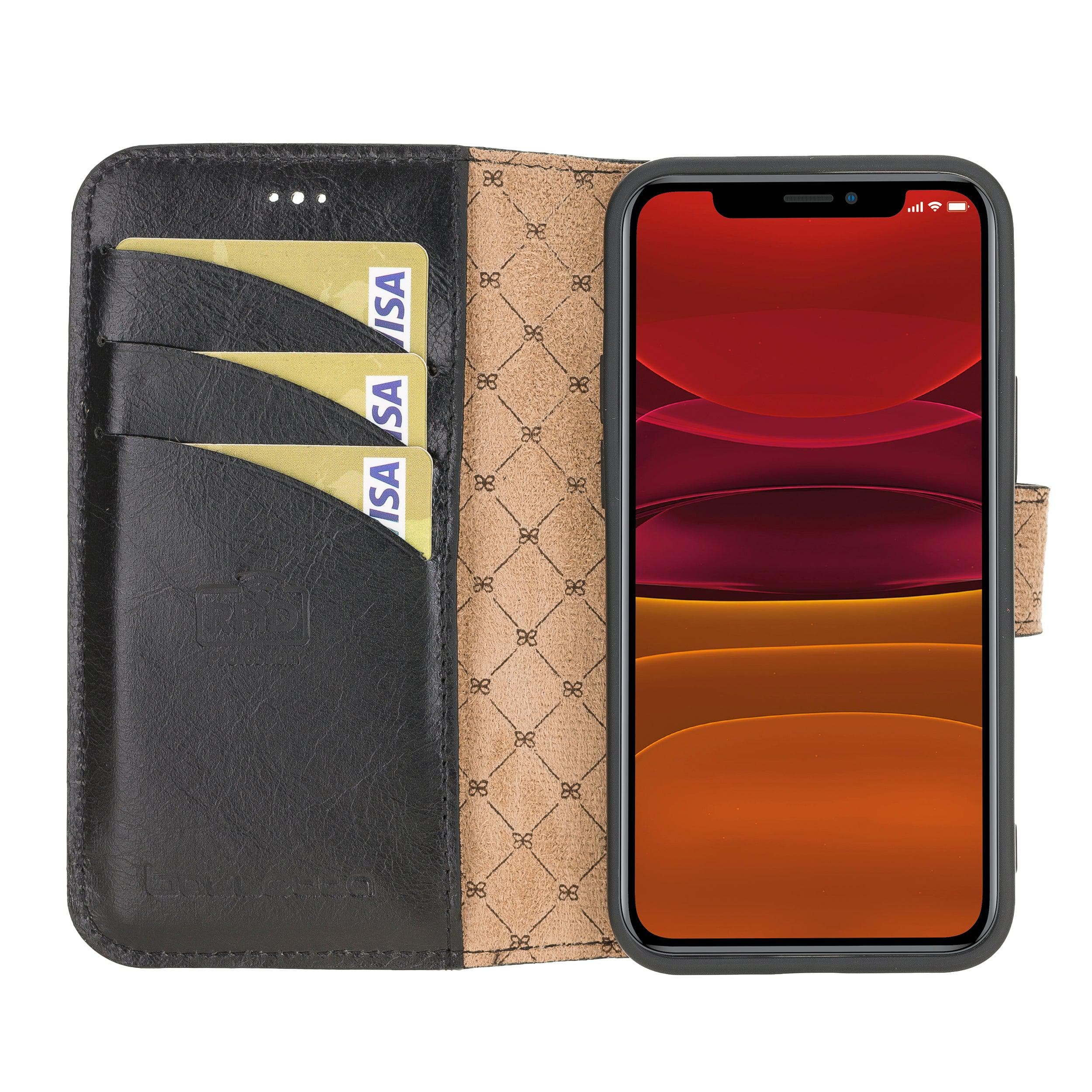 Wallet Case iPhone 12 Series Non-Detachable Genuine Leather Wallet Case - WC