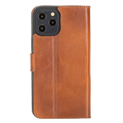 Wallet Case iPhone 12 Series Non-Detachable Genuine Leather Wallet Case - WC