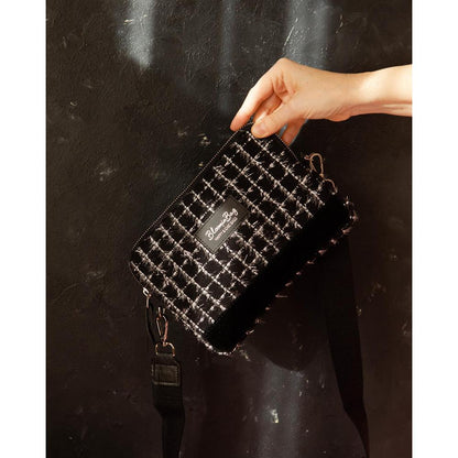 Noir Tweed Crossbody Bag