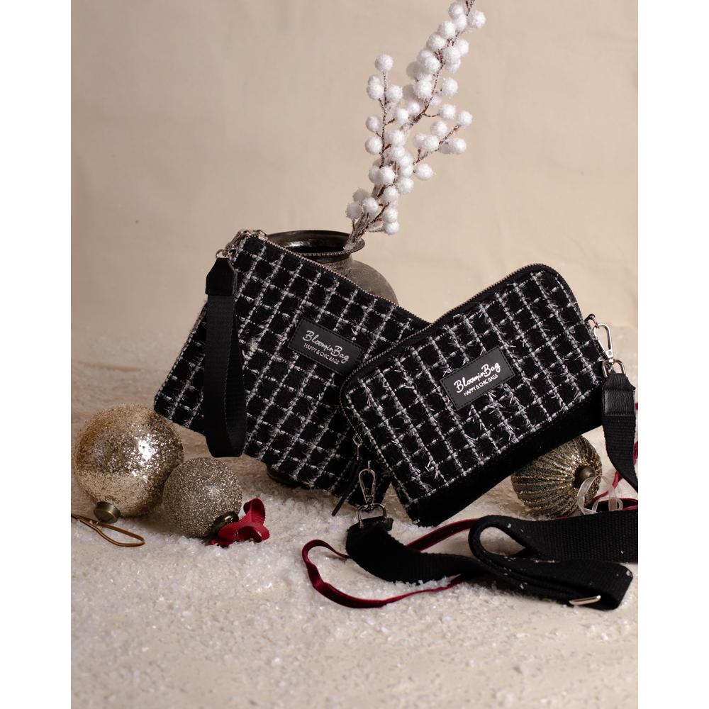 Noir Tweed Crossbody Bag
