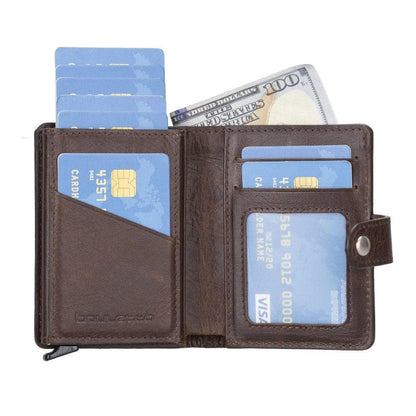 Palermo Zip Mechanical Genuine Leather Card Holder