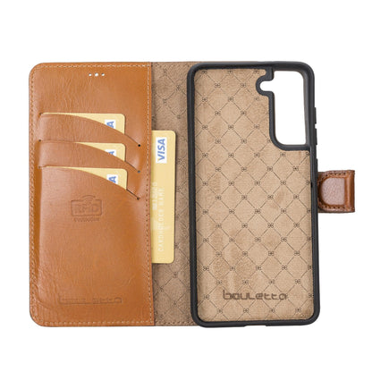 Samsung Galaxy S21 FE (Fan Edition) Detachble Leather Wallet Case - MW