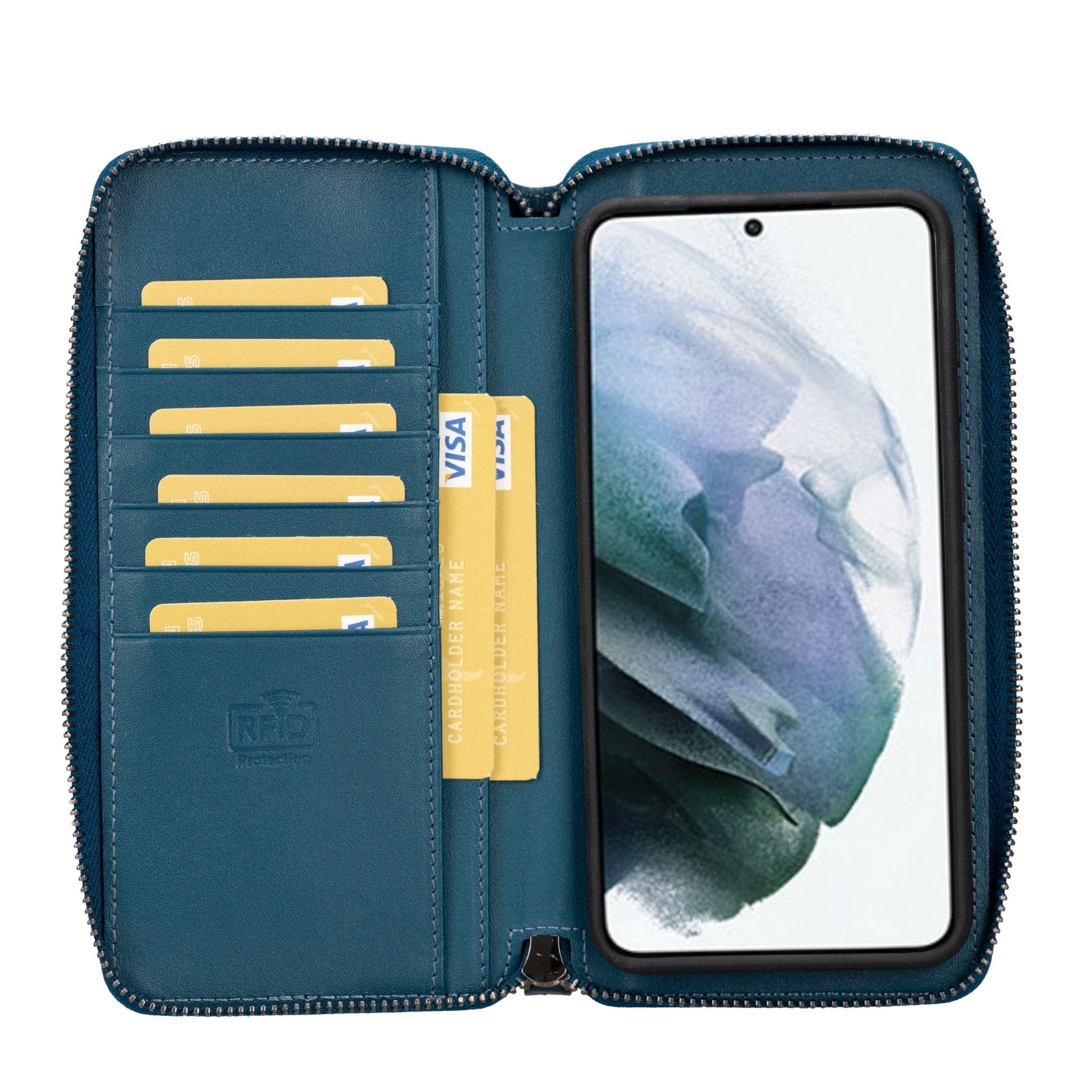 Samsung Galaxy S23 Series Zippered Leather Wallet Cases - PMW