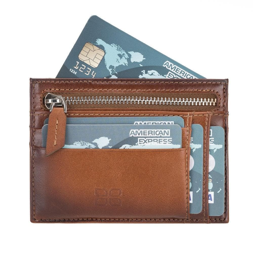 Leather Slim Card Holder Wallet with Coin Slot - The Stitched Cow