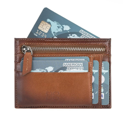 Leather Slim Card Holder Wallet with Coin Slot - The Stitched Cow