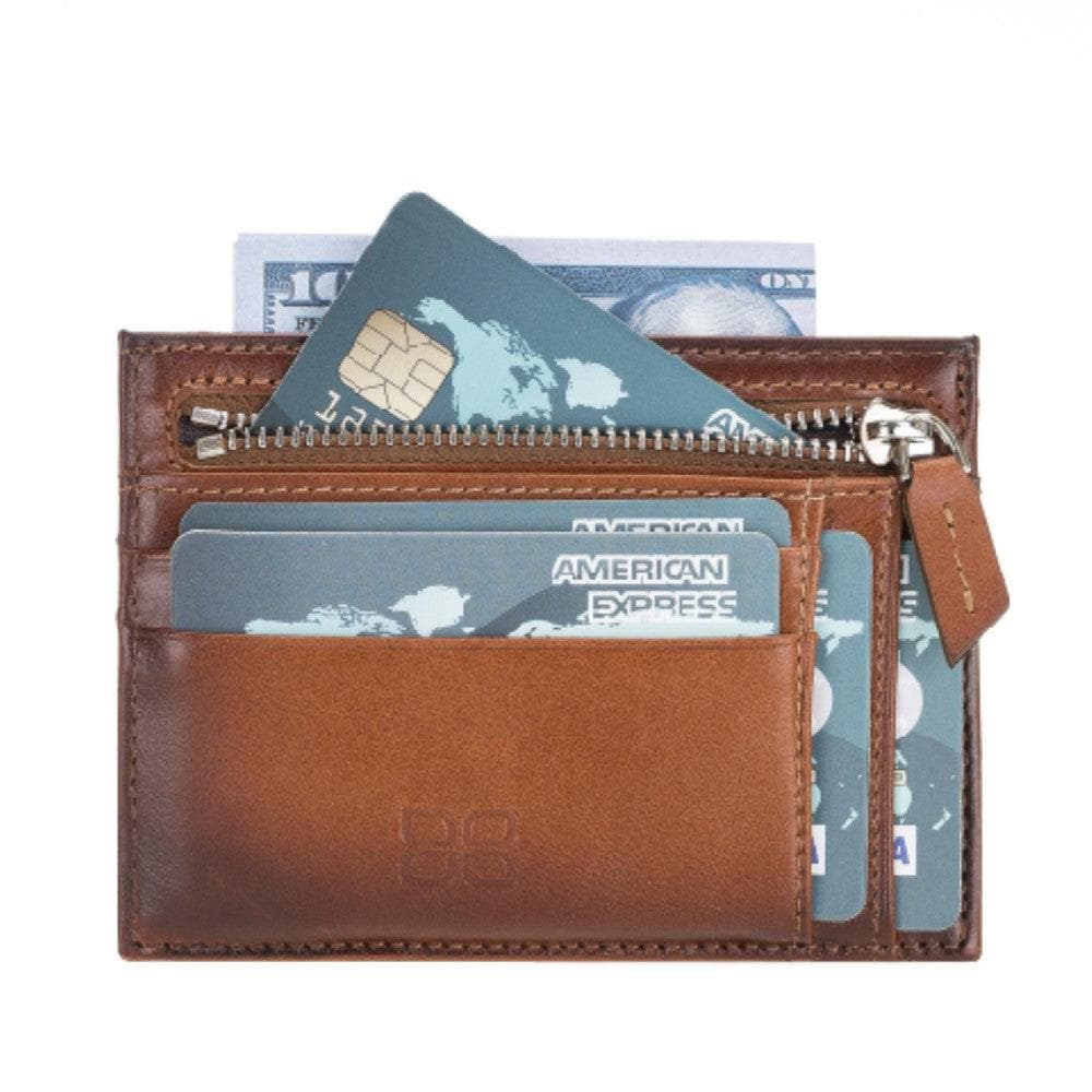 Leather Slim Card Holder Wallet with Coin Slot - The Stitched Cow