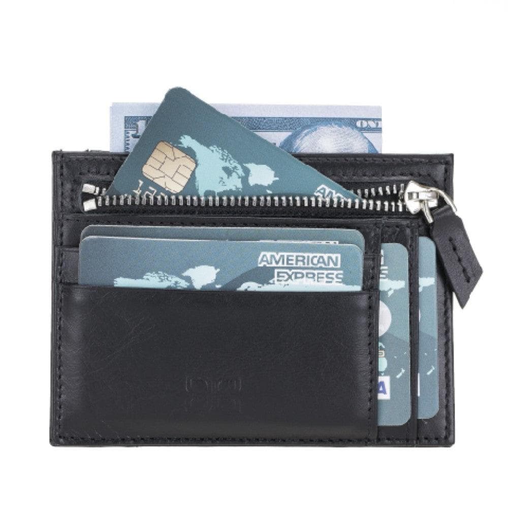 Leather Slim Card Holder Wallet with Coin Slot - The Stitched Cow