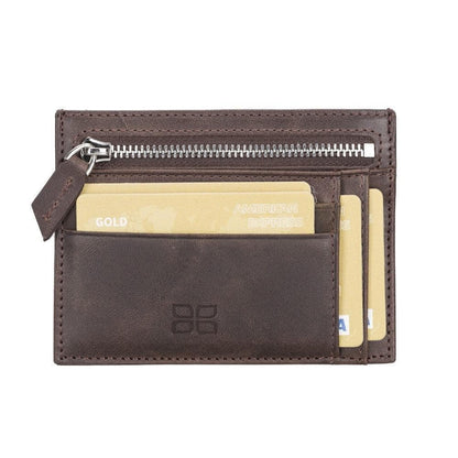 Leather Slim Card Holder Wallet with Coin Slot - The Stitched Cow