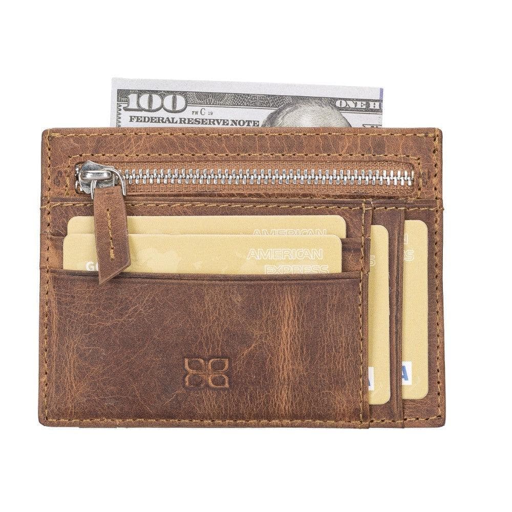 Leather Slim Card Holder Wallet with Coin Slot - The Stitched Cow