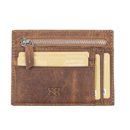 Leather Slim Card Holder Wallet with Coin Slot - The Stitched Cow